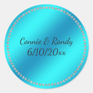 Teal Blue Wedding Sticker