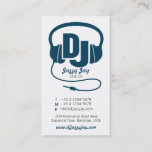 teal blue & white DJ promoter business card<br><div class="desc">Professional modern simple DJ business card.  Personalise your card with your own details,  perfect for pro and semi pro DJ's and music and event promoters. Simple modern design by Sarah Trett.</div>