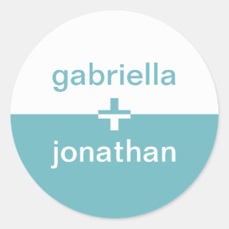 Teal blue yin yang plus custom name favour seal