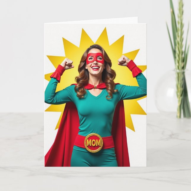 Teal Bodysuit Hero Mum Card (Front)