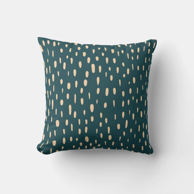 Teal Boho Pattern Modern Rustic Minimal Cushion (Front)
