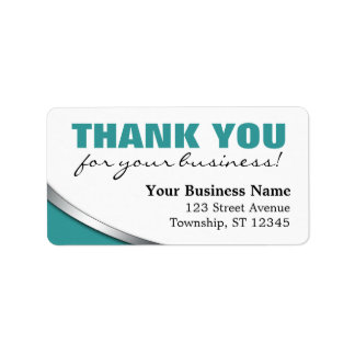 Teal Bold "Thank you for your Business" Labels