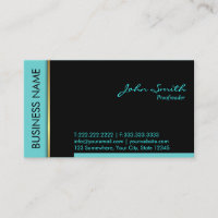 Teal Border Proofreading Business Card