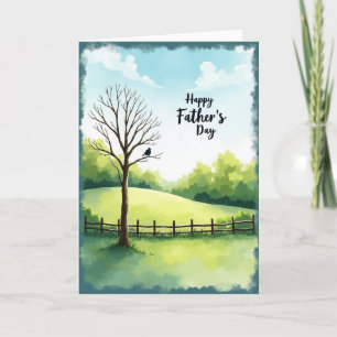 Teal Bordered Fathers Day Card