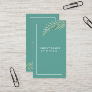 Teal Botanical Business Cards