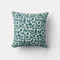 Teal Botanical Leaf Print Evergreen Home Decor