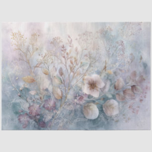 Teal Botanical Paper Collage for Decoupage