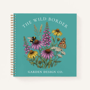 Teal Botanical Pollinator Garden Notebook Journal