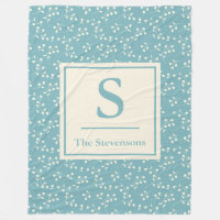 Teal Botanical Sprig Monogram Personalised Family