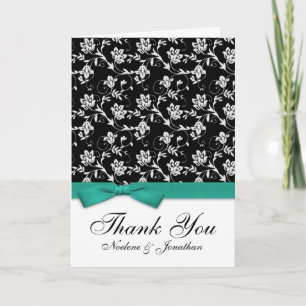 Teal Bow Thank You Card
