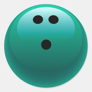 Teal Bowling Ball Classic Round Sticker