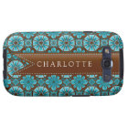 Teal Brown Abstract Tile Pattern