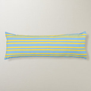 Teal Brown Stripes Seamless Pattern Body Cushion