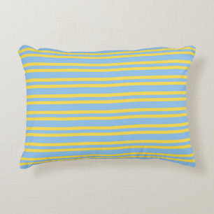 Teal Brown Stripes Seamless Pattern Decorative Cushion