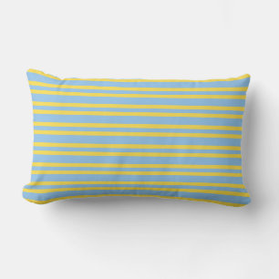 Teal Brown Stripes Seamless Pattern Lumbar Cushion