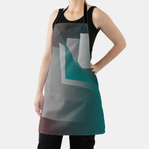 Teal burgundy gray pages apron