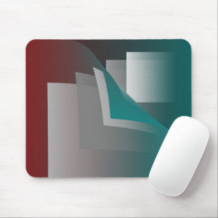 Teal burgundy grey pages mouse pad