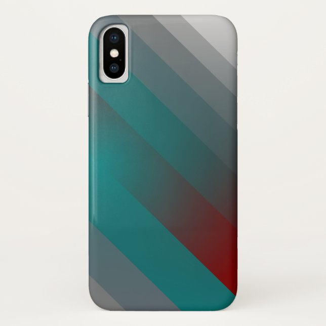 teal burgundy grey stripes Case-Mate iPhone case (Back)