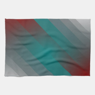teal burgundy grey stripes tea towel