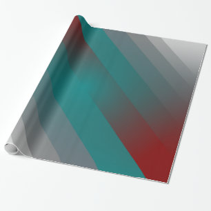 teal burgundy grey stripes wrapping paper