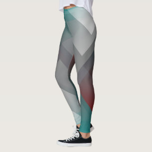 Teal burgundy grey symmetry leggings