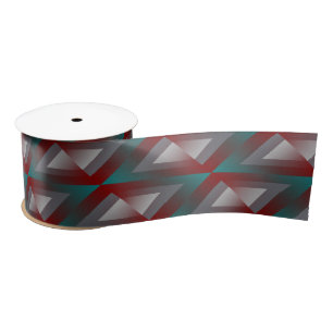 teal burgundy grey triangle satin ribbon