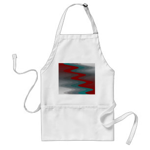 teal burgundy grey waves standard apron