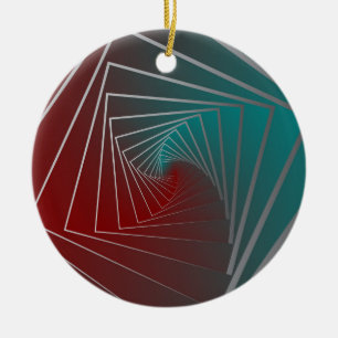 teal burgundy spin ceramic tree decoration