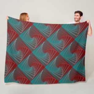 teal burgundy spin fleece blanket