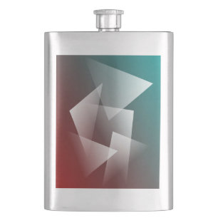 teal burgundy white hip flask