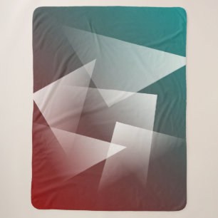 teal burgundy white sherpa blanket