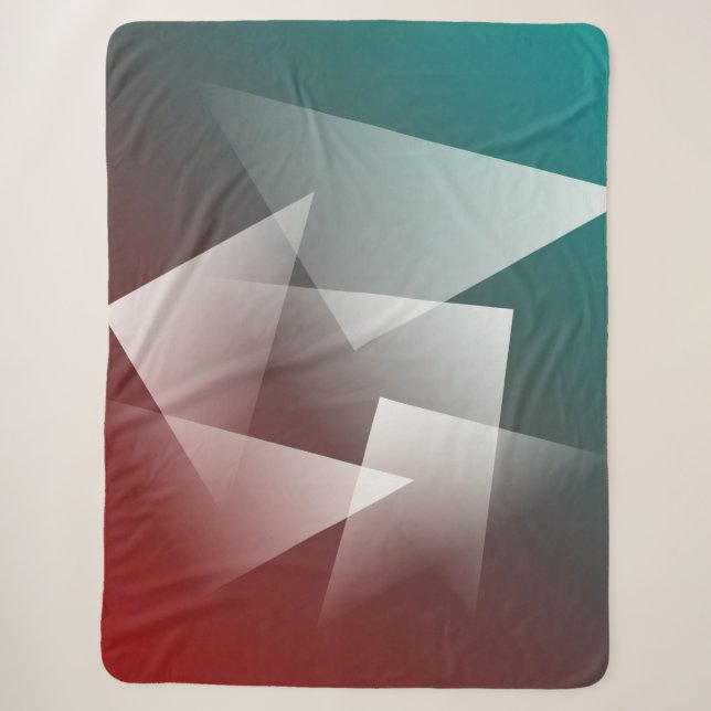 teal burgundy white sherpa blanket (Front)