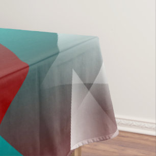 teal burgundy white tablecloth