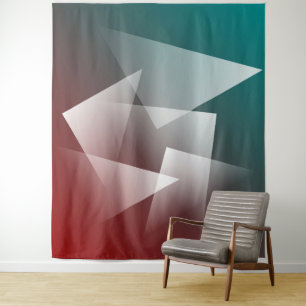 teal burgundy white tapestry