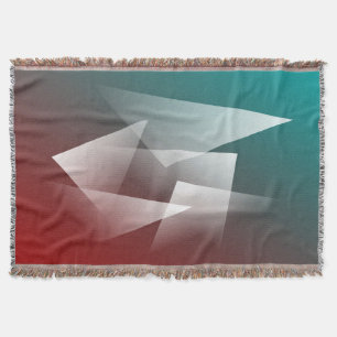 teal burgundy white throw blanket