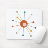 Teal Burnt Orange Atomic Age Starburst Mid Century