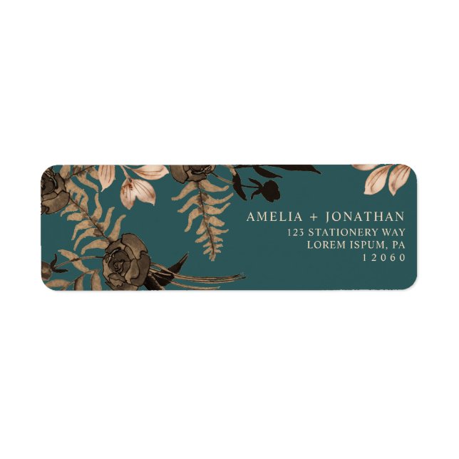 Teal Burnt orange terracotta floral fall wedding  (Front)