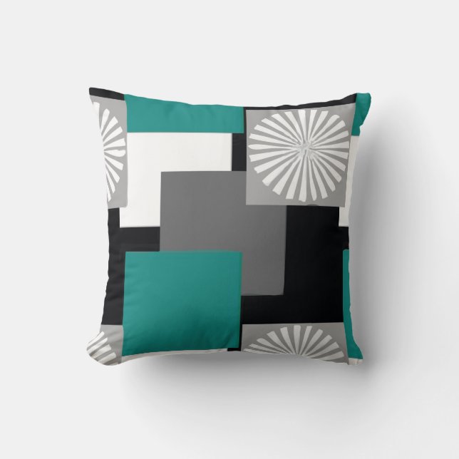 Teal Burst Pillow (Front)