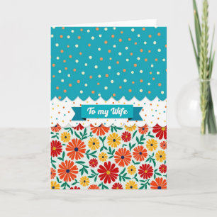 Teal Burst Wife Mothers Day Card
