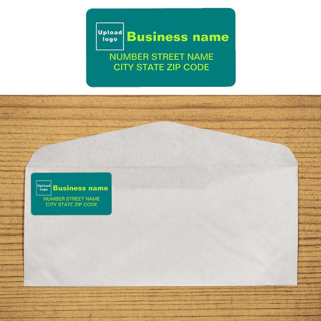 Teal Business Address Label (Teal green business address label on envelope)
