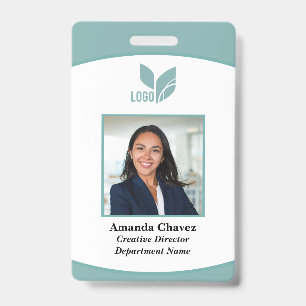 Teal Business Employee Photo ID Badge
