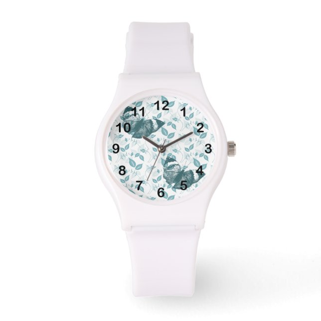 Teal Butterflies Watch (Front)