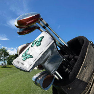 Teal Butterfly Floral Golf Head Cover