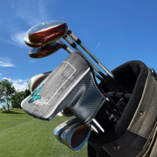 Teal Butterfly Rustic Golf Head Cover