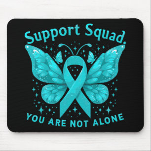 Teal Butterfly Support Squad Cervical Cancer Aware Mouse Pad