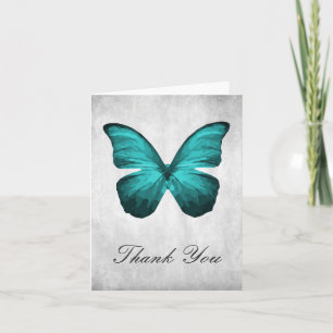 Teal Butterfly Thank You Card