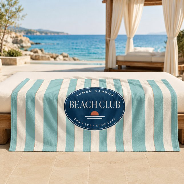 Teal Cabana Stripe Resort Beach Towel (Creator Uploaded)