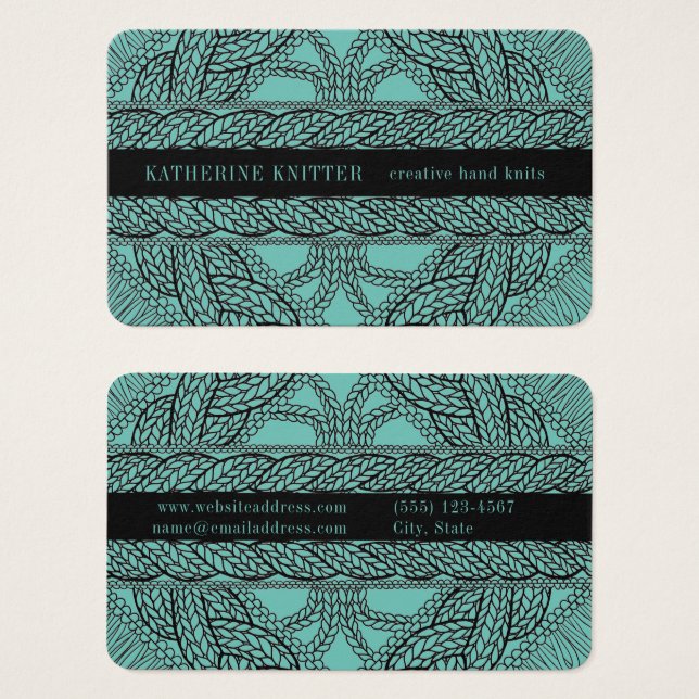 TEAL CABLE KNIT Oceana Business Card (Front & Back)