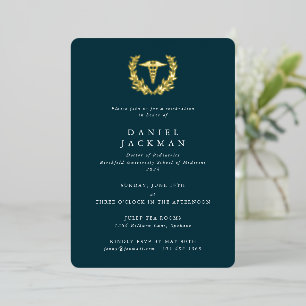 Teal Caduceus + Laurel Medical School Graduation