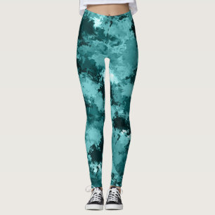 Teal Camo Camouflage Leggings